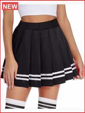 Pleated Mini Skirt School Uniform Cheer Skirt High Waist